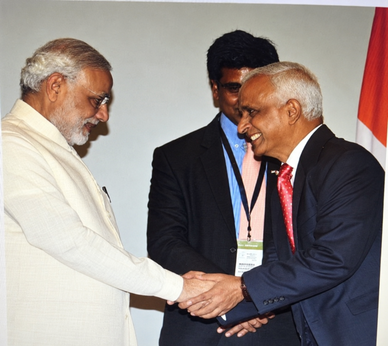 Mr. L.V. Puthran, FCA, at a formal professional meeting